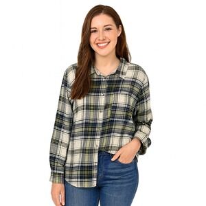 Love Tree Plaid Flannel‎ Collared Button Up Shirt Women Small Multi-Color